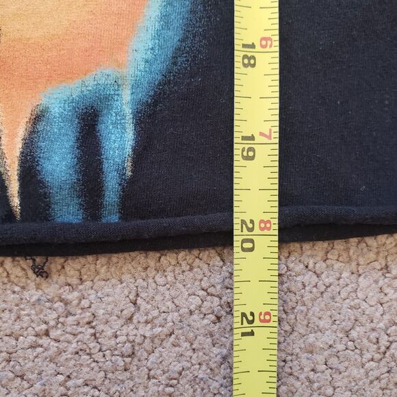 Aalijah Graffiti Black Print Short Sleeve Cotton Cropped T-shirt Size XL - Picture 6 of 6